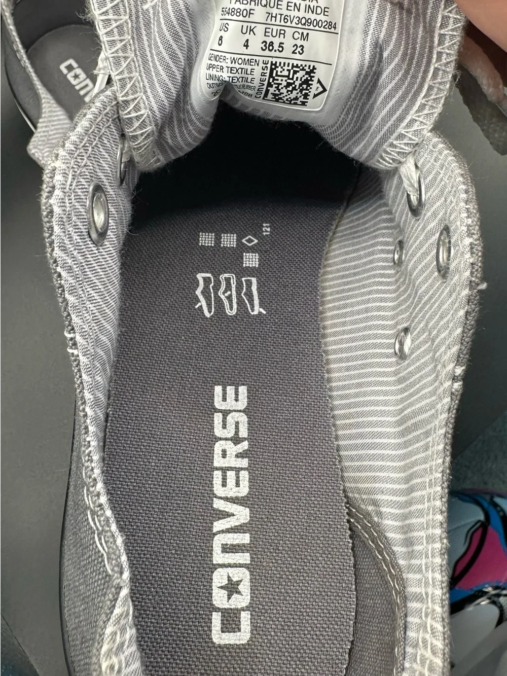 Women’s Converse Double Tongue LowTop Sneakers in Gray and White